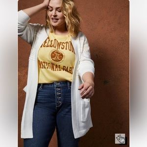 Pointelle Boyfriend Cardigan Sweater